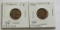 Lot of 2 - 1965 & 1966 Lincoln Cent - Off Center