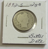 1892-S Barber Quarter