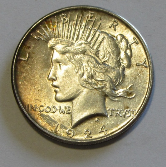 BU $1 1924 PEACE DOLLAR LUSTER