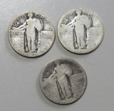 3 STANDING LIBERTY QUARTERS