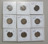 1859 TO 1865 INDIAN HEAD CENT LOT
