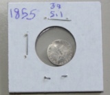 1855 SILVER 3 CENT PIECE