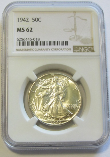 1942 WALKING LIBERTY HALF NGC 62