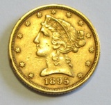 $5 GOLD 1895 HALF EAGLE