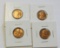 Lot of 4 - 1945, 1945-S, 1955-D & 1955-S Lincoln Cent RED BU