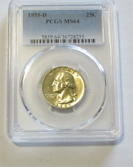 1955-D QUARTER PCGS 64