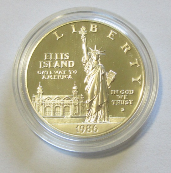 $1 SILVER 1986 ELLIS ISLAND PROOF COMMEMORATIVE