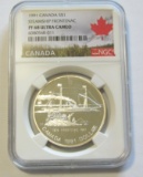 $1 1991 SILVER PROOF STEAMSHIP NGC 68