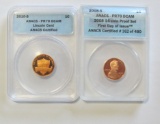 Lot of 2 - 2008-S & 2010-S Lincoln Cent ANAC PR70DCAM
