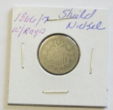 1866 W Rays 5 Cent Shield