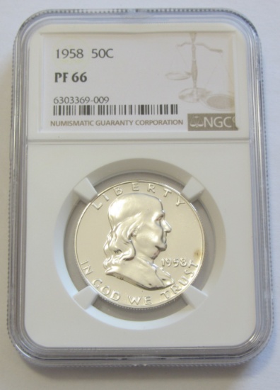 1958 PROOF FRANKLIN NGC 66