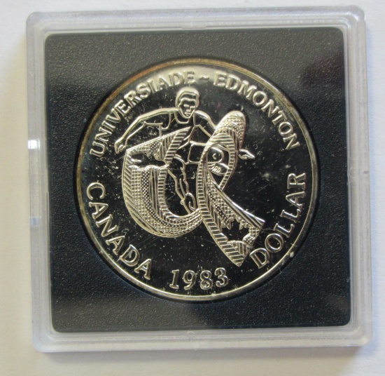 1983 SILVER $1 EDMONTON CANADA