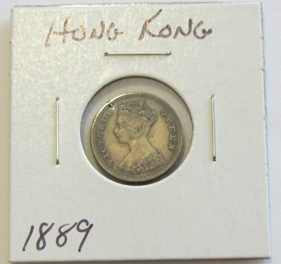 SILVER HONG KONG 1889 10 CENTS