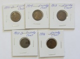 Lot of 5 - 1912D, 1913, 1914, 1915D & 1916 Lincoln Cent