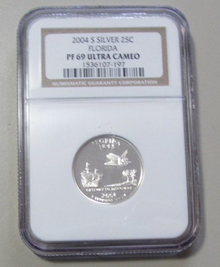 2004-S SILVER QUARTER NGC 69