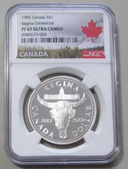 $1 SILVER 1982 CANADA NGC 67