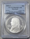 $1 SILVER 2005-P MARSHALL PCGS 69