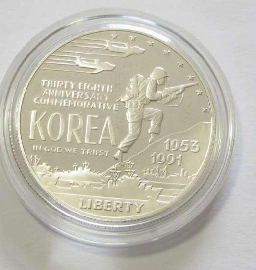 $1 PROOF SILVER KOREA 1991 COMMEMORATIVE