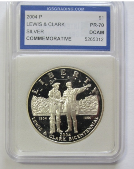 $1 PROOF SILVER LEWIS AND CLARK COMMEMORATIVE