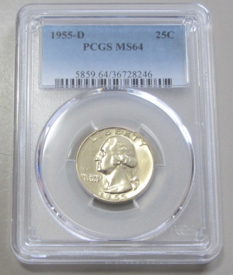 1955-D QUARTER PCGS 64