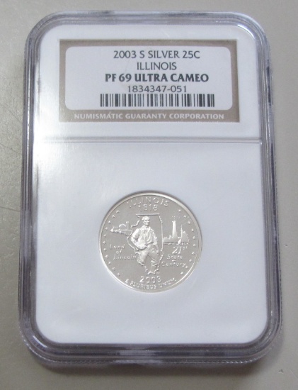 ILLINOIS 2003-S SILVER QUARTER NGC 69