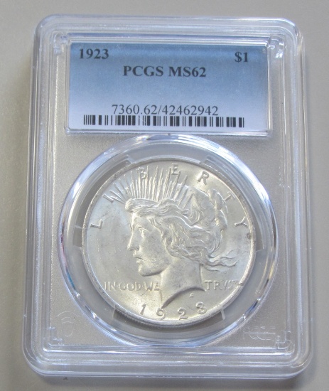 $1 1923 PEACE PCGS MS 62