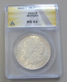 $1 1921 MORGAN ANACS MS 61