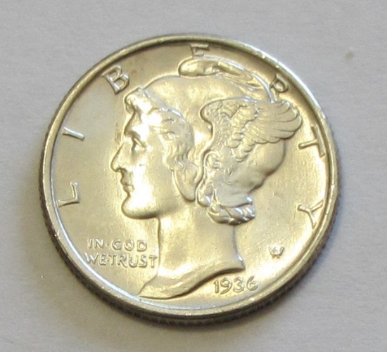 BU 1936-S MERCURY DIME