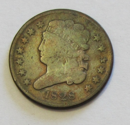 1828 HALF CENT