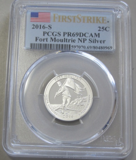 2016-S SILVER QUARTER PCGS 69 FORT FOULTRIE