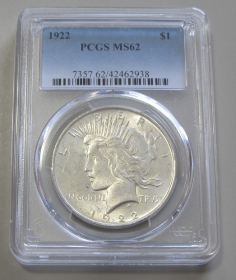 $1 1922 PEACE PCGS 62