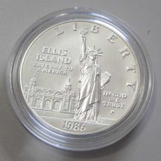 ELLIS ISLAND SILVER COMMEMORATIVE 1986 $1