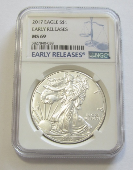 2017 SILVER EAGLE NGC 69