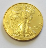 2020 SILVER EAGLE GOLD PLATE REALLY A SHARP COIN
