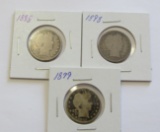 Lot of 3 - (2) 1898 & 1899 Barber Quarter