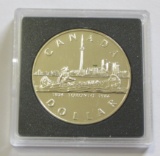 SILVER CANADA $1 CANOE
