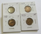 1859 1902 1895 1800 PLEASING INDIAN HEAD CENT