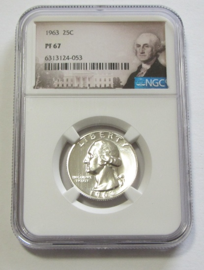 1963 PROOF QUARTER NGC 67