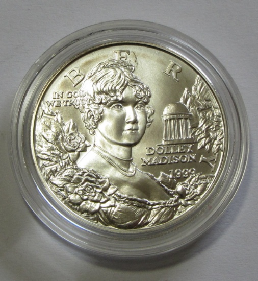 $1 DOLLY MADISON SILVER COMMEM 1999 MINT STATE