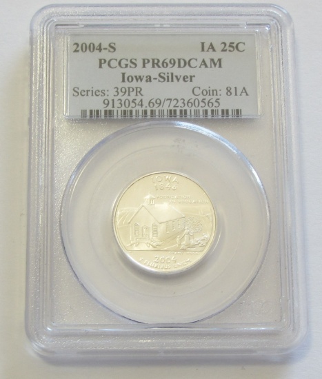 SILVER PROOF QUARTER PCGS 69