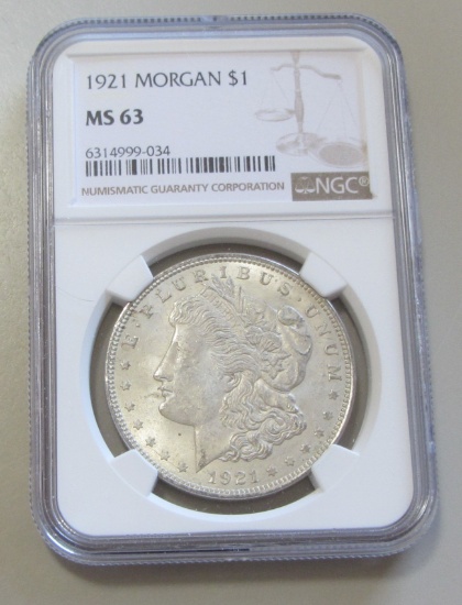 $1 1921 MORGAN NGC MS 63