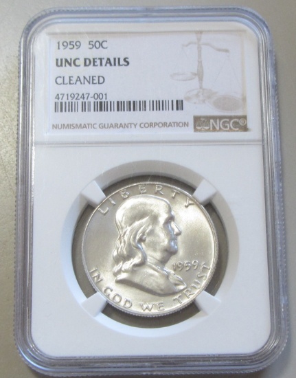 1959 FRANKLIN NGC UNC DETAILS