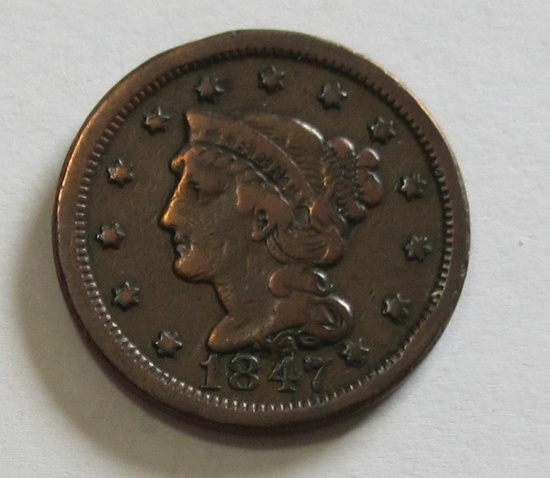 1847 BRAIDED LARGE CENT