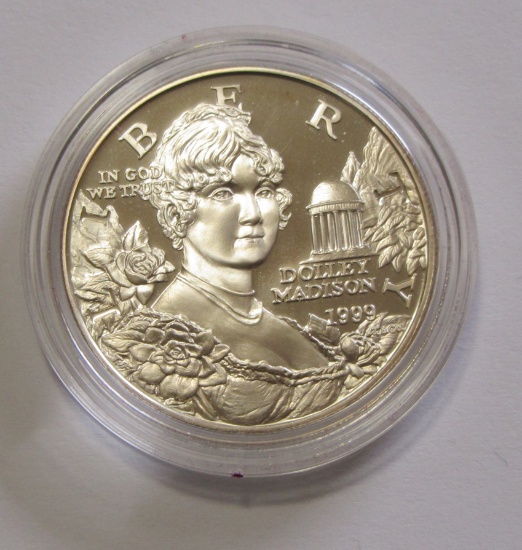 $1 SILVER PROOF 1999 DOLLY MADISON