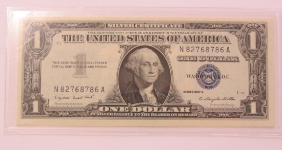 $1 UNCIRCULATED 1957 A SILVER CERTIFICATE