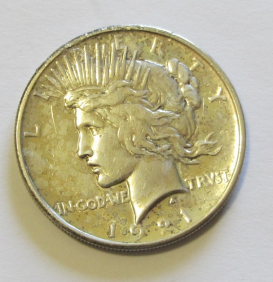 KEY 1921 $1 PEACE DOLLAR