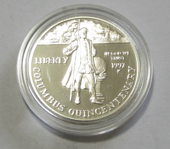 SILVER PROOF $1 COLUMBUS QUINCENTENNARY 1992-P