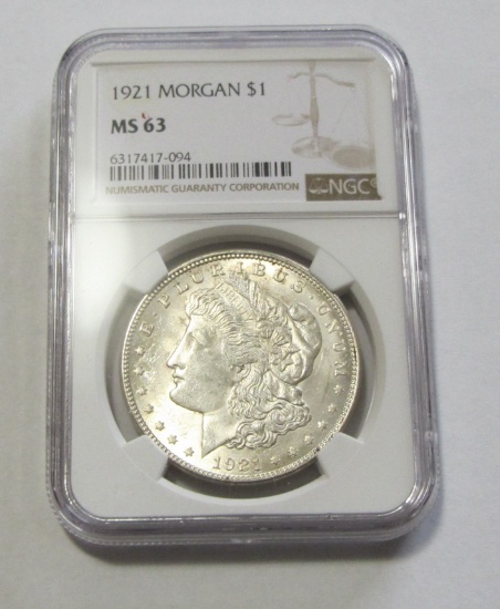 $1 1921 MORGAN NGC 63