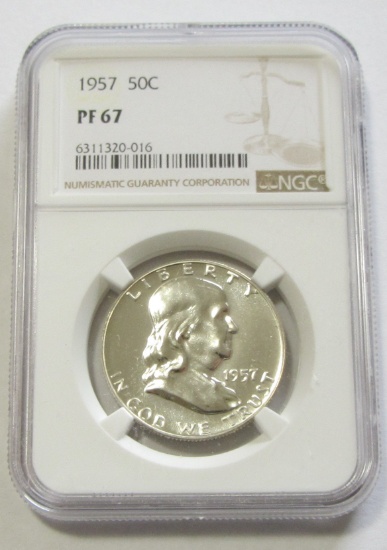 1957 PROOF FRANKLIN NGC 67