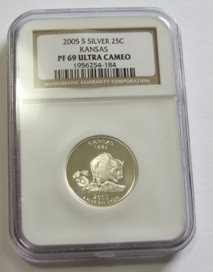 2005-S SILVER QUARTER NGC 69